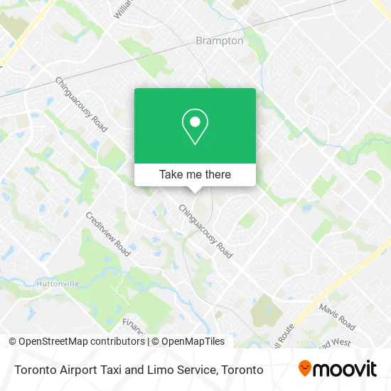 Toronto Airport Taxi and Limo Service map