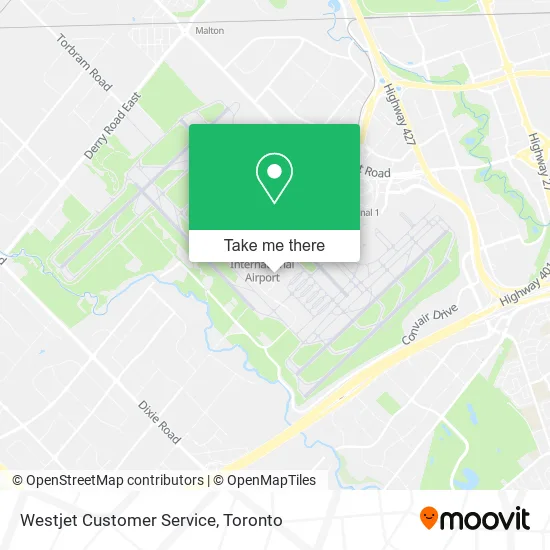 Westjet Customer Service map