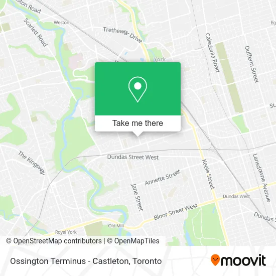 Ossington Terminus - Castleton map