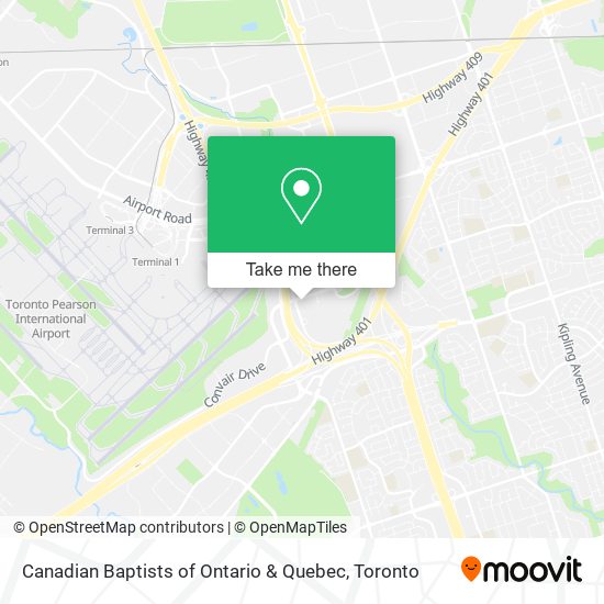 Canadian Baptists of Ontario & Quebec map