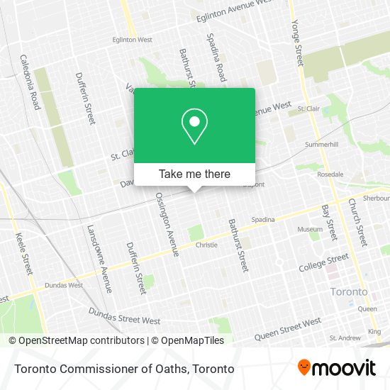Toronto Commissioner of Oaths map
