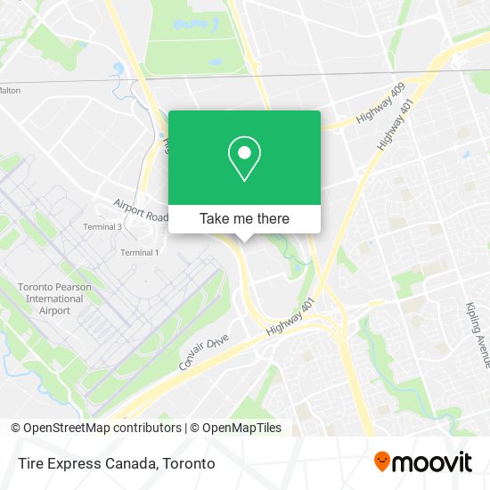 Tire Express Canada map