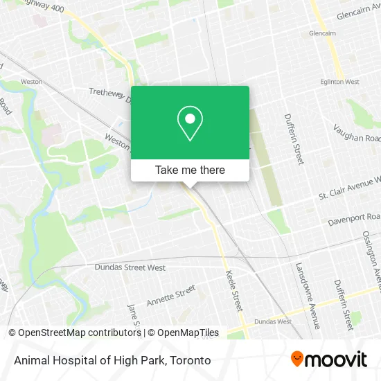 Animal Hospital of High Park map