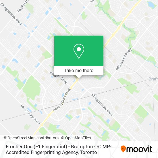 Frontier One (F1 Fingerprint) - Brampton - RCMP-Accredited Fingerprinting Agency map