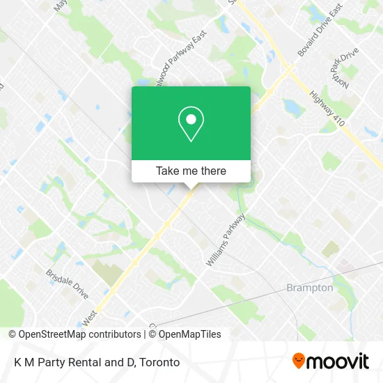 K M Party Rental and D map
