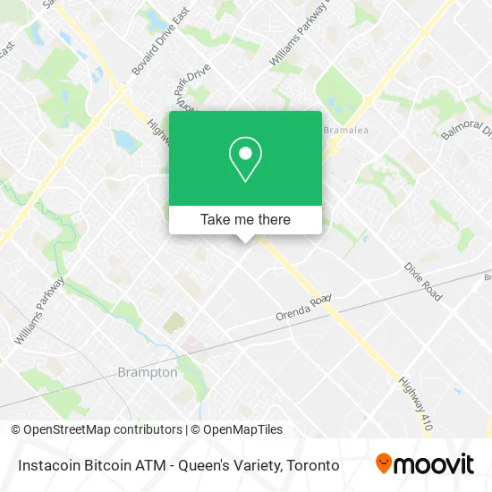 Instacoin Bitcoin ATM - Queen's Variety map