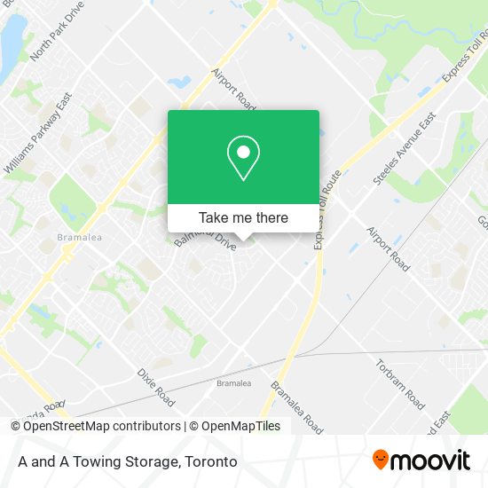 A and A Towing Storage map