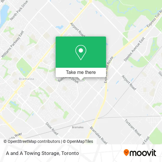 A and A Towing Storage map