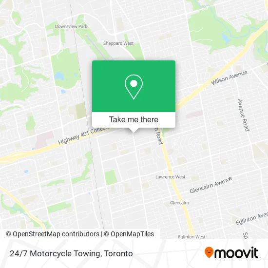 24/7 Motorcycle Towing map