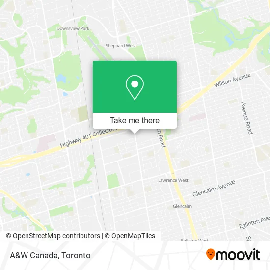 A&W Canada map