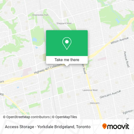Access Storage - Yorkdale Bridgeland map
