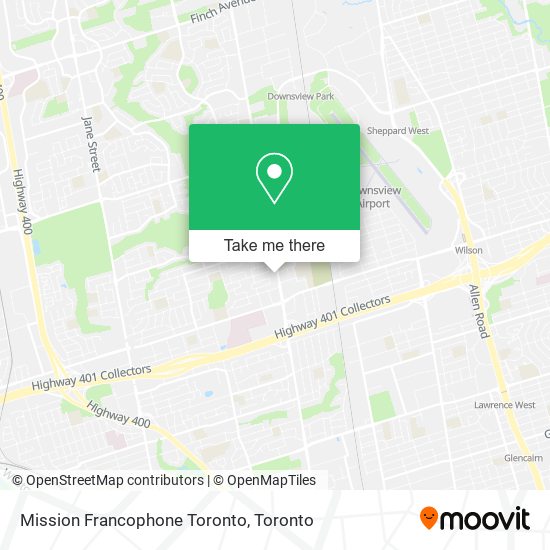 Mission Francophone Toronto map