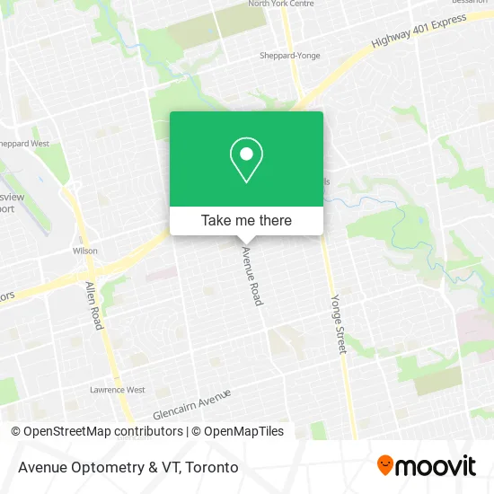 Avenue Optometry & VT map