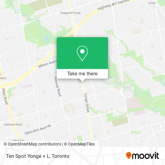 Ten Spot Yonge + L map