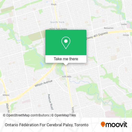 Ontario Fédération For Cerebral Palsy map