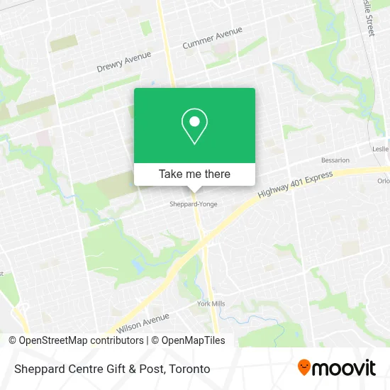 Sheppard Centre Gift & Post map