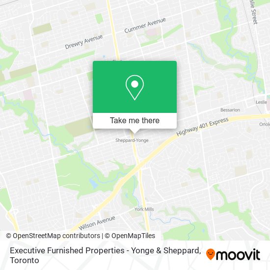 Executive Furnished Properties - Yonge & Sheppard map