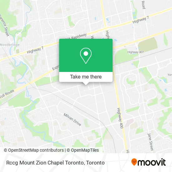 Rccg Mount Zion Chapel Toronto map