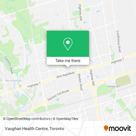 Vaughan Health Centre map