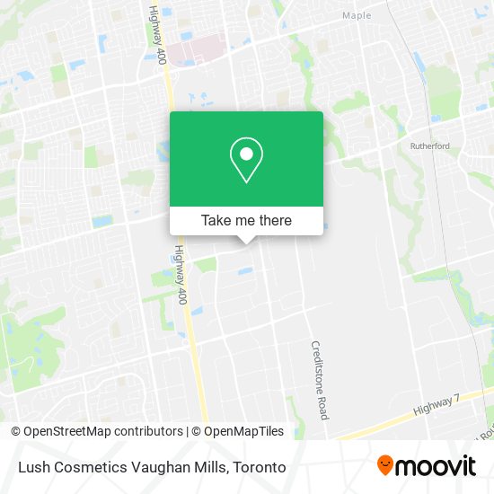 Lush Cosmetics Vaughan Mills map