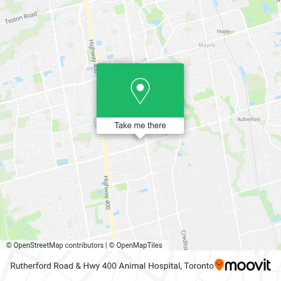 Rutherford Road & Hwy 400 Animal Hospital map