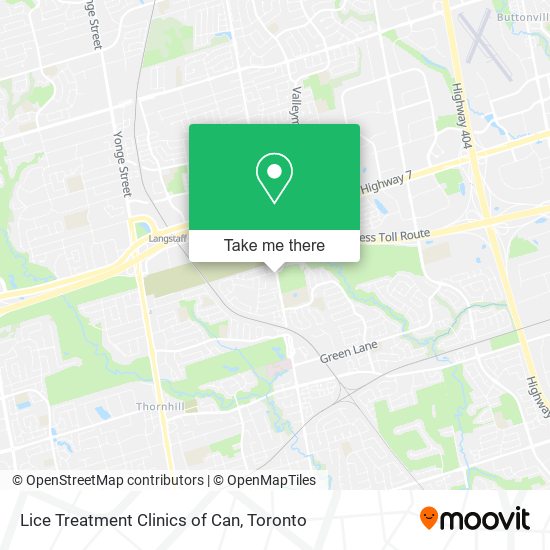Lice Treatment Clinics of Can map