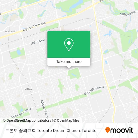 토론토 꿈의교회 Toronto Dream Church map