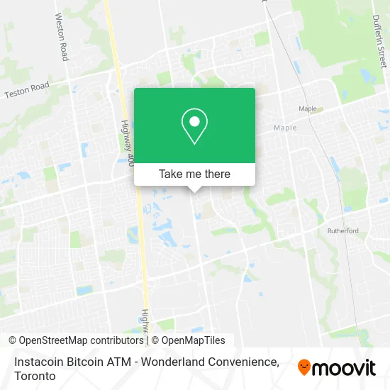 Instacoin Bitcoin ATM - Wonderland Convenience map