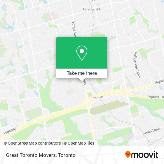 Great Toronto Movers map