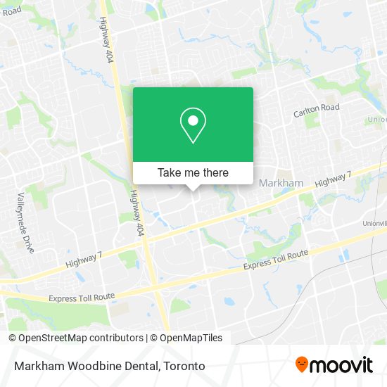 Markham Woodbine Dental map