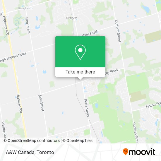 A&W Canada map