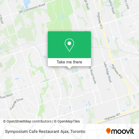 Symposium Cafe Restaurant Ajax map