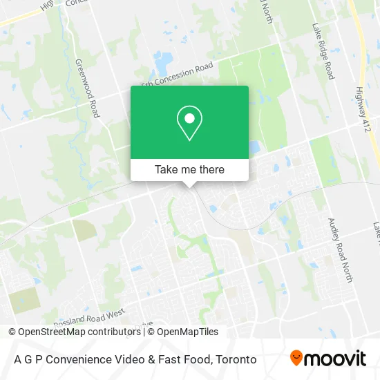 A G P Convenience Video & Fast Food map