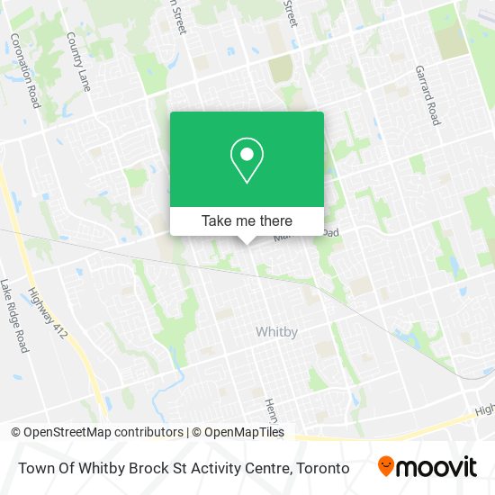 Town Of Whitby Brock St Activity Centre map