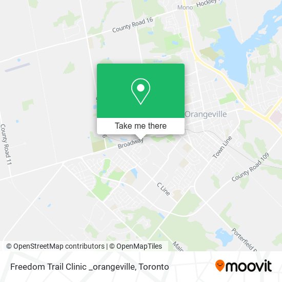 Freedom Trail Clinic _orangeville map