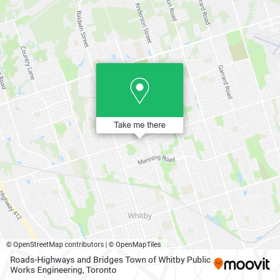 Roads-Highways and Bridges Town of Whitby Public Works Engineering map