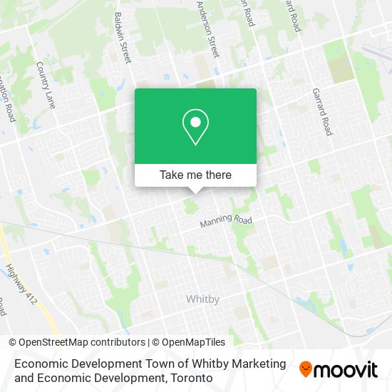 Economic Development Town of Whitby Marketing and Economic Development map