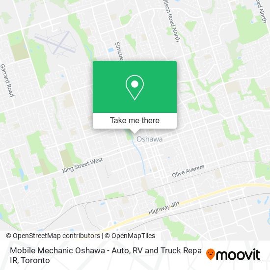 Mobile Mechanic Oshawa - Auto, RV and Truck Repa IR map