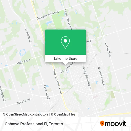 Oshawa Professional Fi map