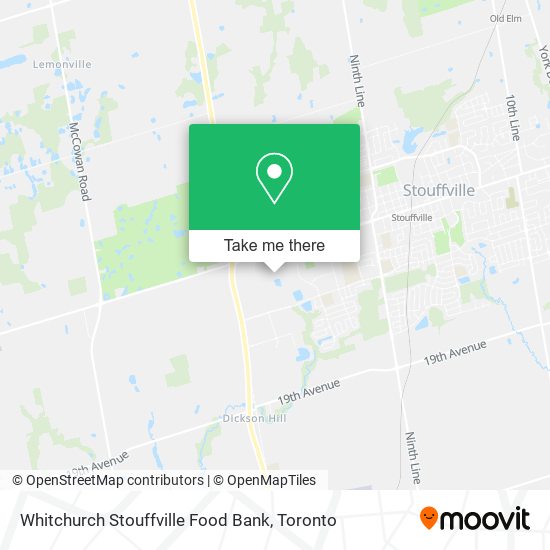 Whitchurch Stouffville Food Bank map