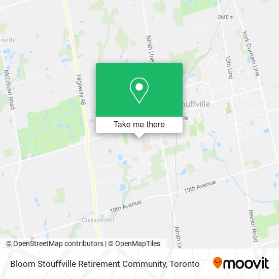 Bloom Stouffville Retirement Community map