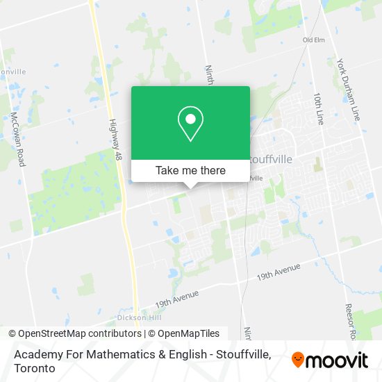 Academy For Mathematics & English - Stouffville map