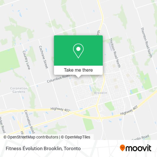 Fitness Évolution Brooklin map