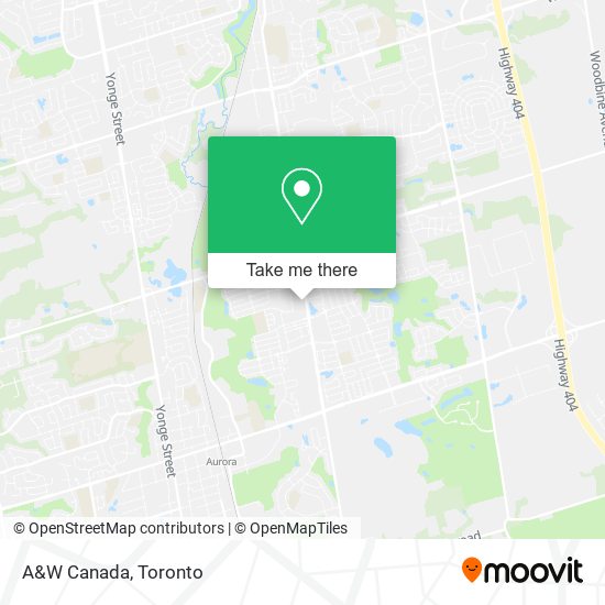 A&W Canada map