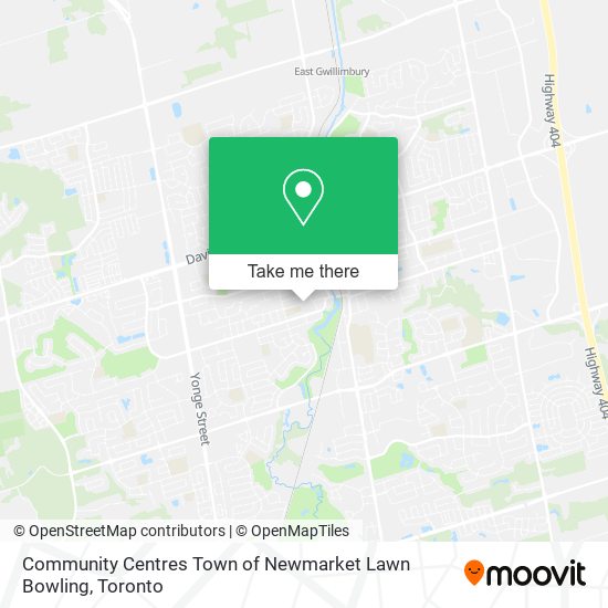 Community Centres Town of Newmarket Lawn Bowling map