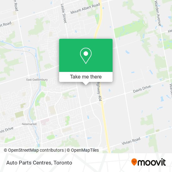 Auto Parts Centres map