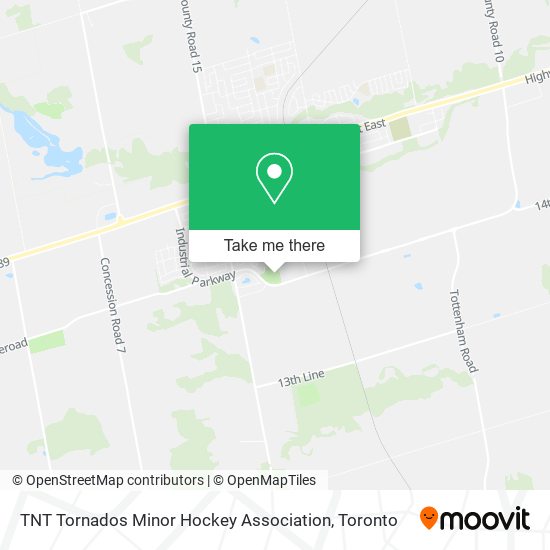 TNT Tornados Minor Hockey Association map