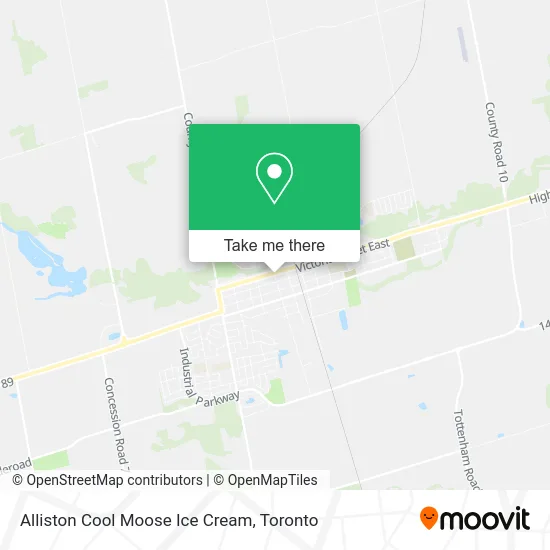 Alliston Cool Moose Ice Cream map