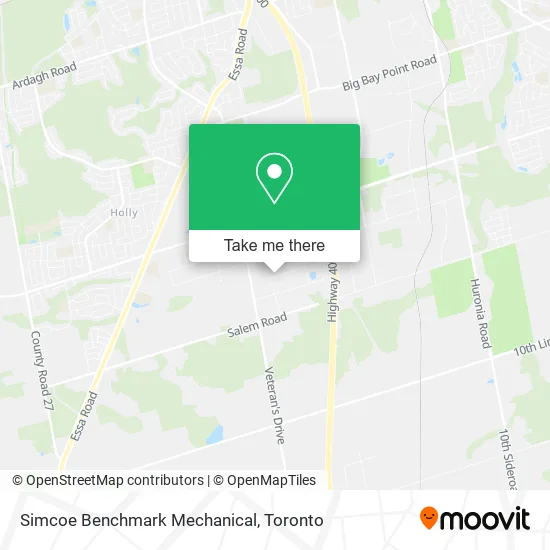 Simcoe Benchmark Mechanical map