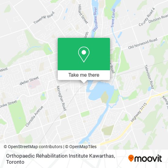 Orthopaedic Réhabilitation Institute Kawarthas map